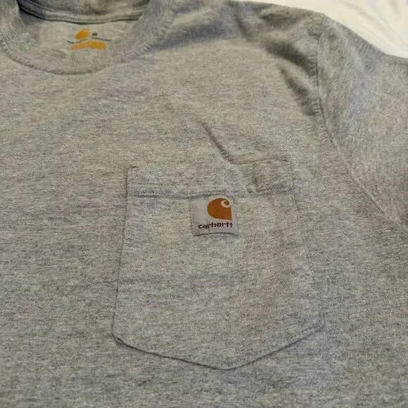 Mens Carhartt T-Shirt Workwear Short Sleeve Medium Original Fit Solid Gray - Picture 2 of 6
